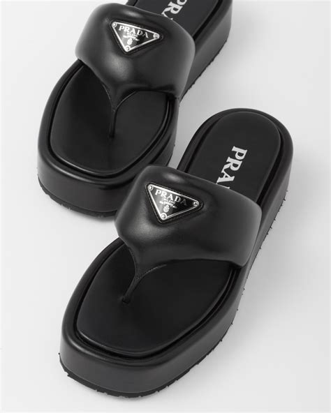 prada soft nappa|Prada soft padded sandals.